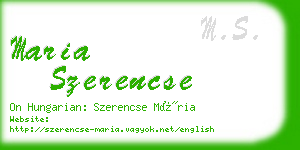 maria szerencse business card